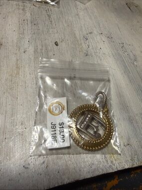 Brighton two tone crystal monogram inital charm - E